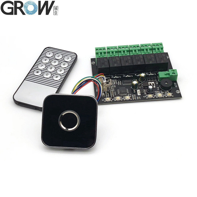 Placa de control remoto infrarrojo con huella dactilar GROW K219-A+R502-AW para control de acceso a puertas, salida de relé de tiempo programable